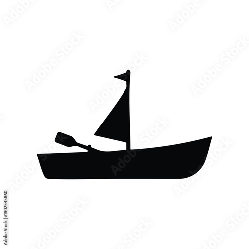 Boat silhouette icon vector flat design.