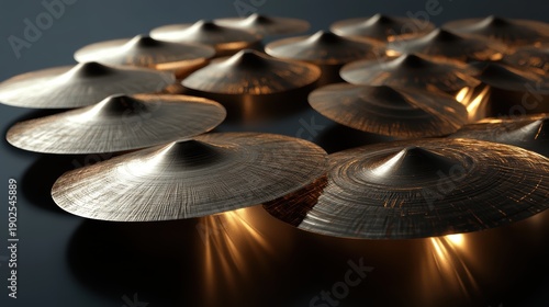 Close-up of Stacked Metallic Plates Reflecting Light, Modern Design Elements, Abstract Geometric Composition, Industrial Aesthetic.