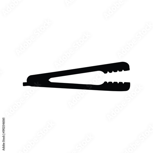 Wooden tongs silhouette icon vector flat design.