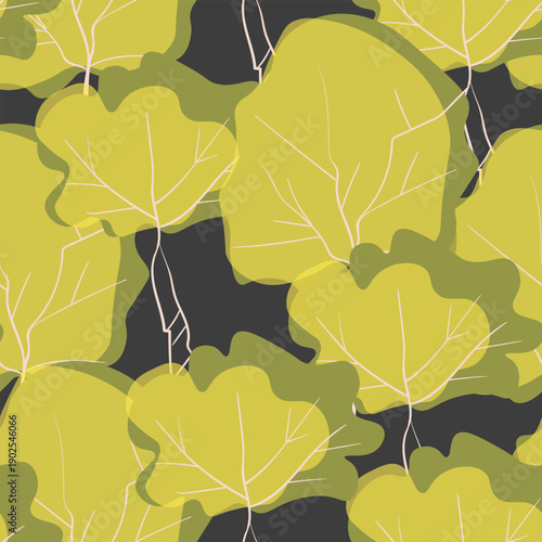 Seamless pattern with trees, plants. Color vector background. Spring, autumn tree for your design. Eco idea concept. Print design for wallpapers, fabric, textile.