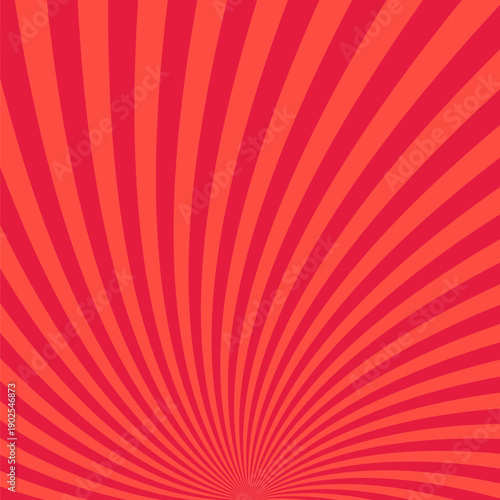 Geometrical ray background design - hypnotic curved abstract vector illustration with red curves