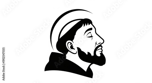 Saint Francis of Assisi Profile Vector Icon
