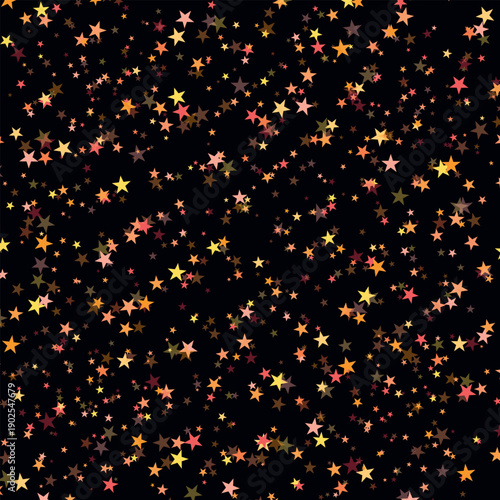 Bright Color stars confetti background. Splash effect banner. Vector abstract illustration with blurred drops of rain for wallpaper, wrapping paper, backdrop, poster, decorative designs.