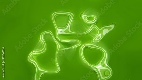 a fractal distortion animation made from an LED neon sign featuring a bicycle silhouette on a green background, It uses energy-efficient LED strip lights instead of traditional neon gas