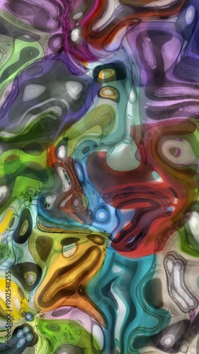 a fractal distortion animation made from a audio cassettes tapes on a white background