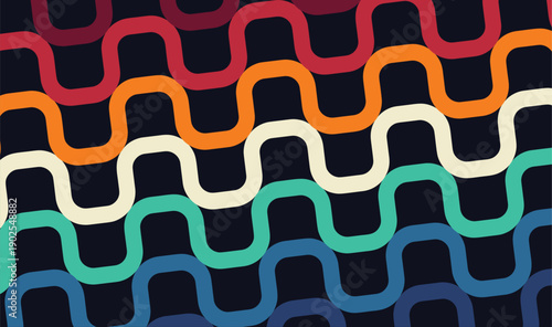 Abstract dynamic template. Wavy curved ribbons. Abstract striped background. Cover design template. 3d vector illustration for brochure, poster, presentation, flyer or banner.