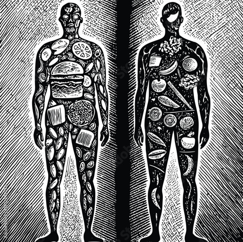 Cartoon human body systems. Internal organs, blood, muscular system and skeleton, medical anatomy infographic flat vector illustration set. Human anatomy scheme