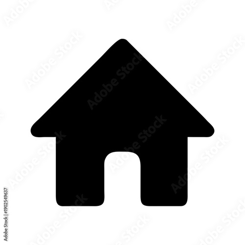 Simple black house icon on a white background for real estate use