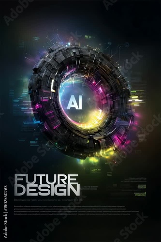 abstract futuristic ai technology background, future ai design digital visualization, futuristic artificial intelligence tech concept