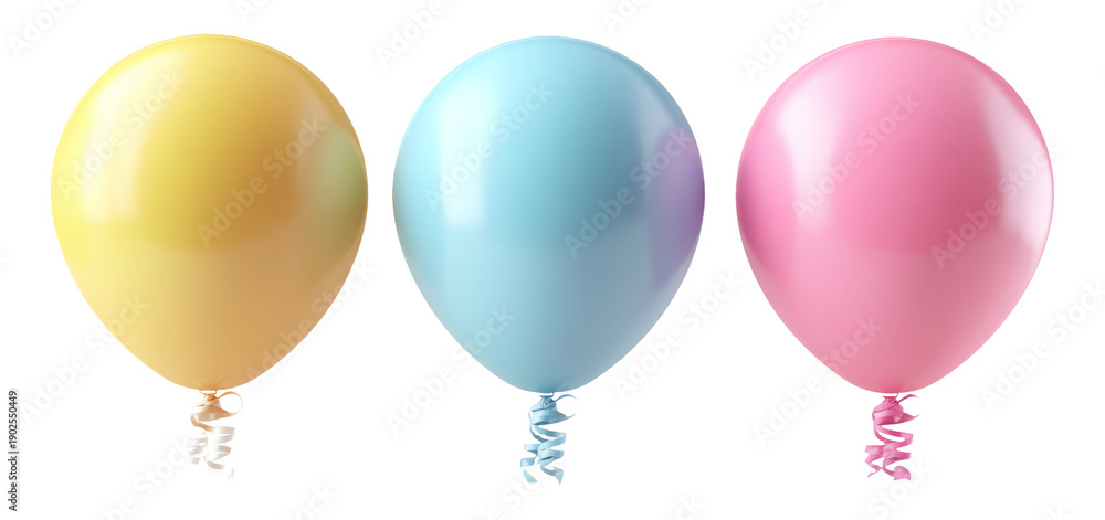 custom made wallpaper toronto digitalColorful shiny balloons in vibrant yellow, blue, and pink for celebrations
