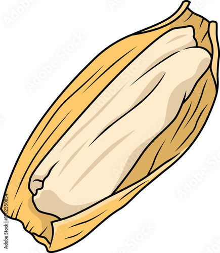 Εκτύπωση καμβά Colorful cartoon vector illustration of Mexican tamale with open corn husk and t