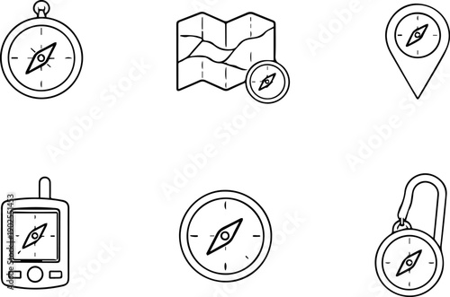 Compass and location tools for navigation.
