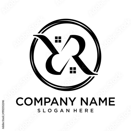 Letter RR Real Estate logo Vector