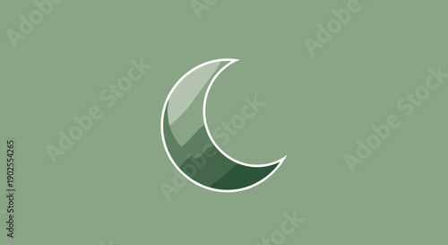 Stylized Crescent Moon Geometric Design.