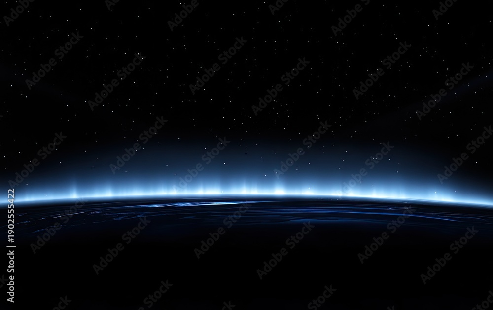 Fototapeta premium Blue light abstract background with fiber-optic communication, data transfer, and technology concept.