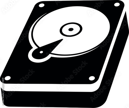 Hard Drive Storage Icon for Data Backup and Memory