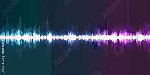 Abstract waveform visualization with vibrant blue purple and teal gradients