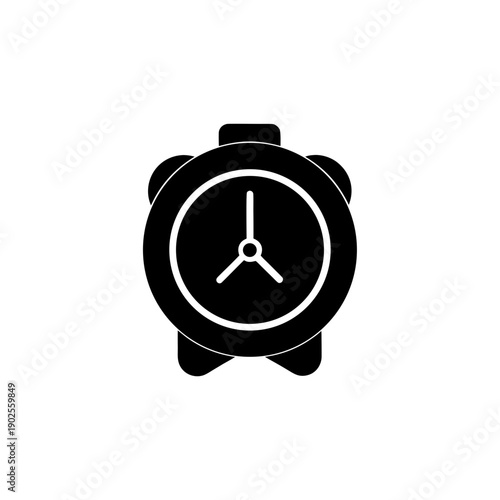 Minimalist black and white clock icon with hourglass design inside