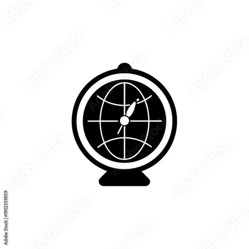 Classic globe on a stand displaying latitude and longitude lines