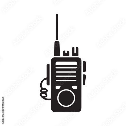 Walkie-talkie icon, communication device for security and professionals