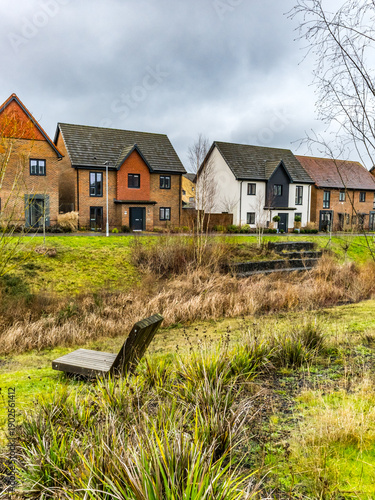 Wallpaper Mural Housing estate Crowthorne Berkshire with nature area. Torontodigital.ca