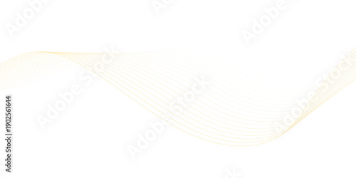 Abstract vector wavy lines flowing smooth curve gold gradient color 