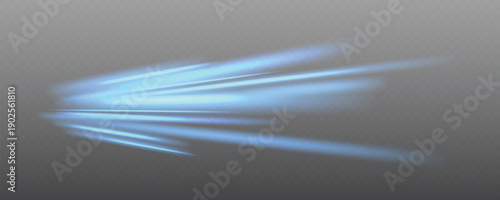 Blue speed light rays effect for motion design and sci‑fi banners