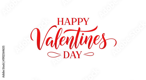 Happy Valentine's Day romantic greeting with elegant red typography