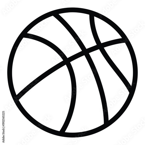 A stylized black and white illustration of a basketball. isolated on white background, Vector