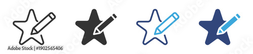 Edit Favorite Icon Set. Star Rating and Content Customization Symbol. Vector Illustration