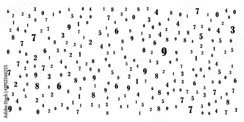 Numbers in black. Falling, Financial Figures, Number, Algebra, Abstract. Crowded numbers pattern big data information background. eps 10
