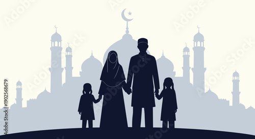 Elegant Ramadan Illustration Collection with Islamic Flat Illustration