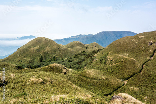 Hiking trail in Yangmingshan National Park of Taiwan