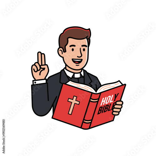 Cleric reading Holy Bible and giving blessing