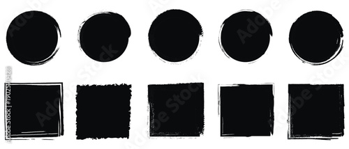 Brush stroke, ink paint brush, grunge lines. Vintage grunge boxes for collage, text, banner, sticker, poster, vector illustration flat design