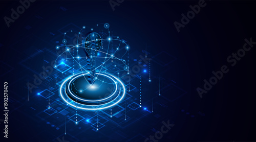 technology circuit board key icon. Cyber ​​data security and privacy concept. modern technology innovation concept background