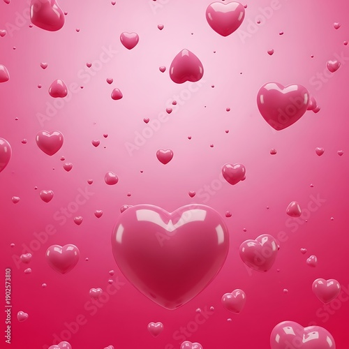 Wallpaper Mural A whimsical scene of floating hearts in a dreamy pink atmosphere. Torontodigital.ca