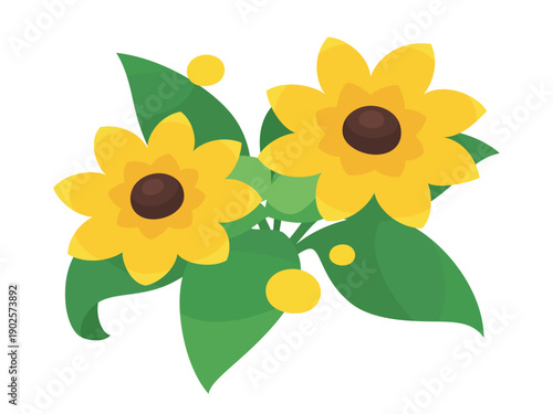 かわいいルドベキアのイラスト素材