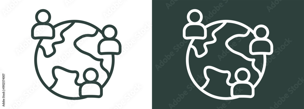 Fototapeta premium Population Icon White and Black Style Of