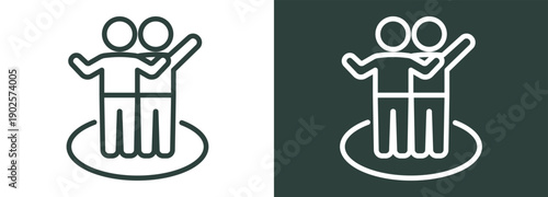 Friends Icon White and Black Style Of