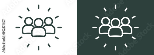 Audience Icon White and Black Style Of