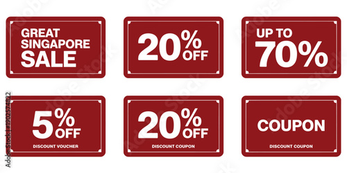 Flat design discount ticket template