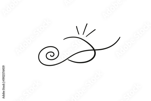 Creative Branding Icon. Minimalistic one-line drawing of an expressive abstract shape conveying creativity and