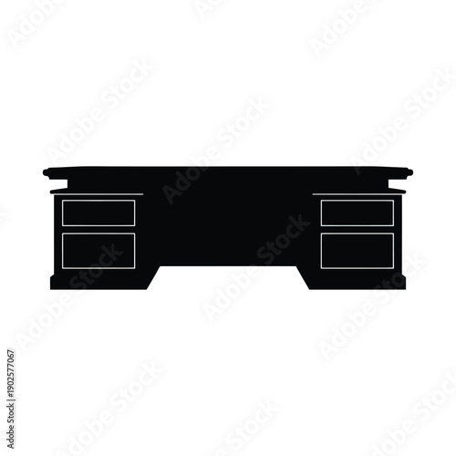 Black desk with two drawers on each side