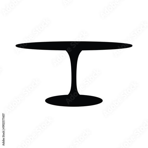 Modern black table with unique base design