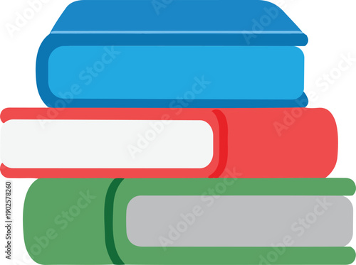 set of colorful books on white