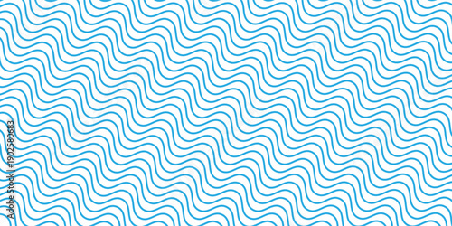 Seamless Wave Pattern, Hand drawn water sea vector background. Wavy beach print, curly grunge paint lines,