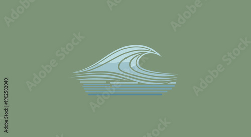 Stylized Ocean Wave Illustration with Gentle Curves.