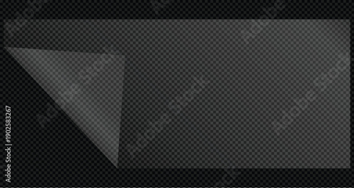 Dark textured banner vector. Carbon fiber pattern with folded corner detail. Modern industrial background for headers and layouts.