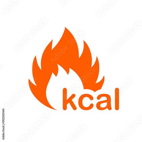 Kcal icon isolated, The fire icon symbolizes weight loss, diet and healthy lifestyle.